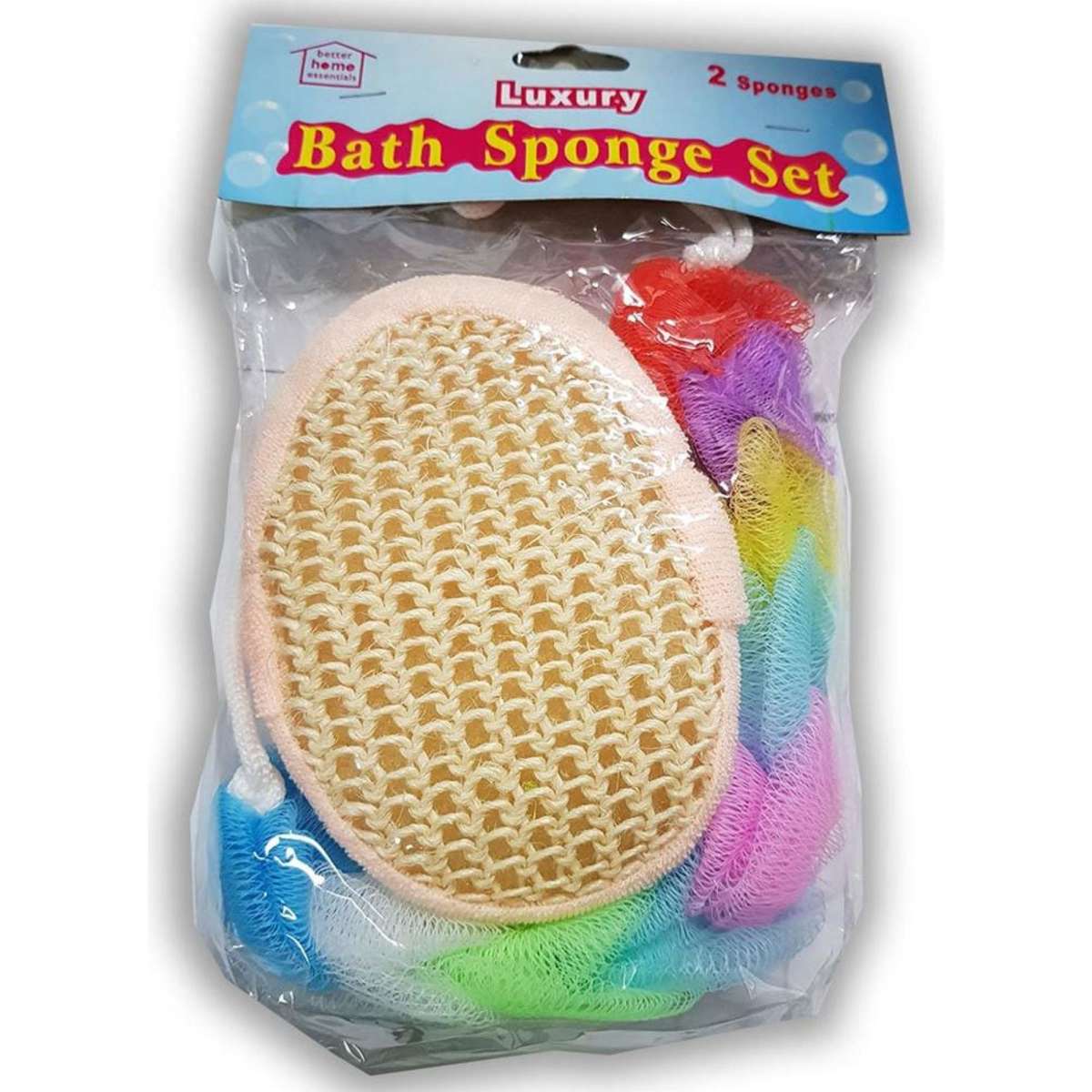 Better Home Essentials Luxury Bath Sponge/Loofah Set 8pc Woolworths