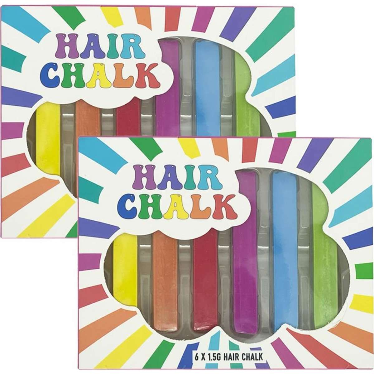 Hair Chalk Washable Tempory Pastel Colours 1.5g 12pc Woolworths