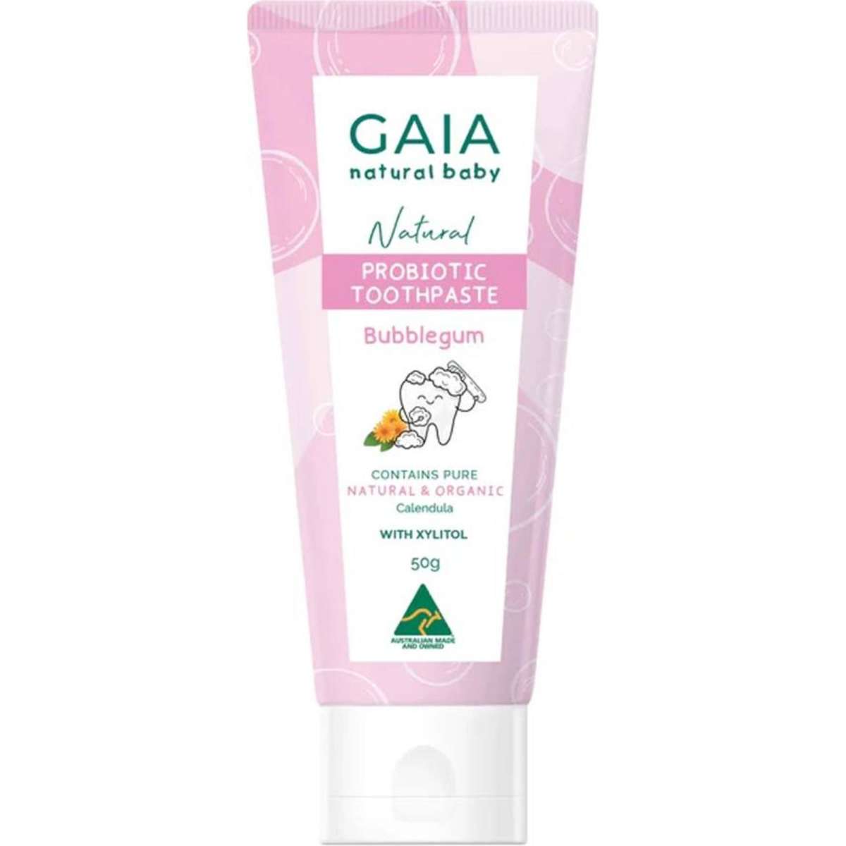 Gaia Natural Baby Bubblegum Probiotic Toothpaste 50g 6m+ 3PK Woolworths