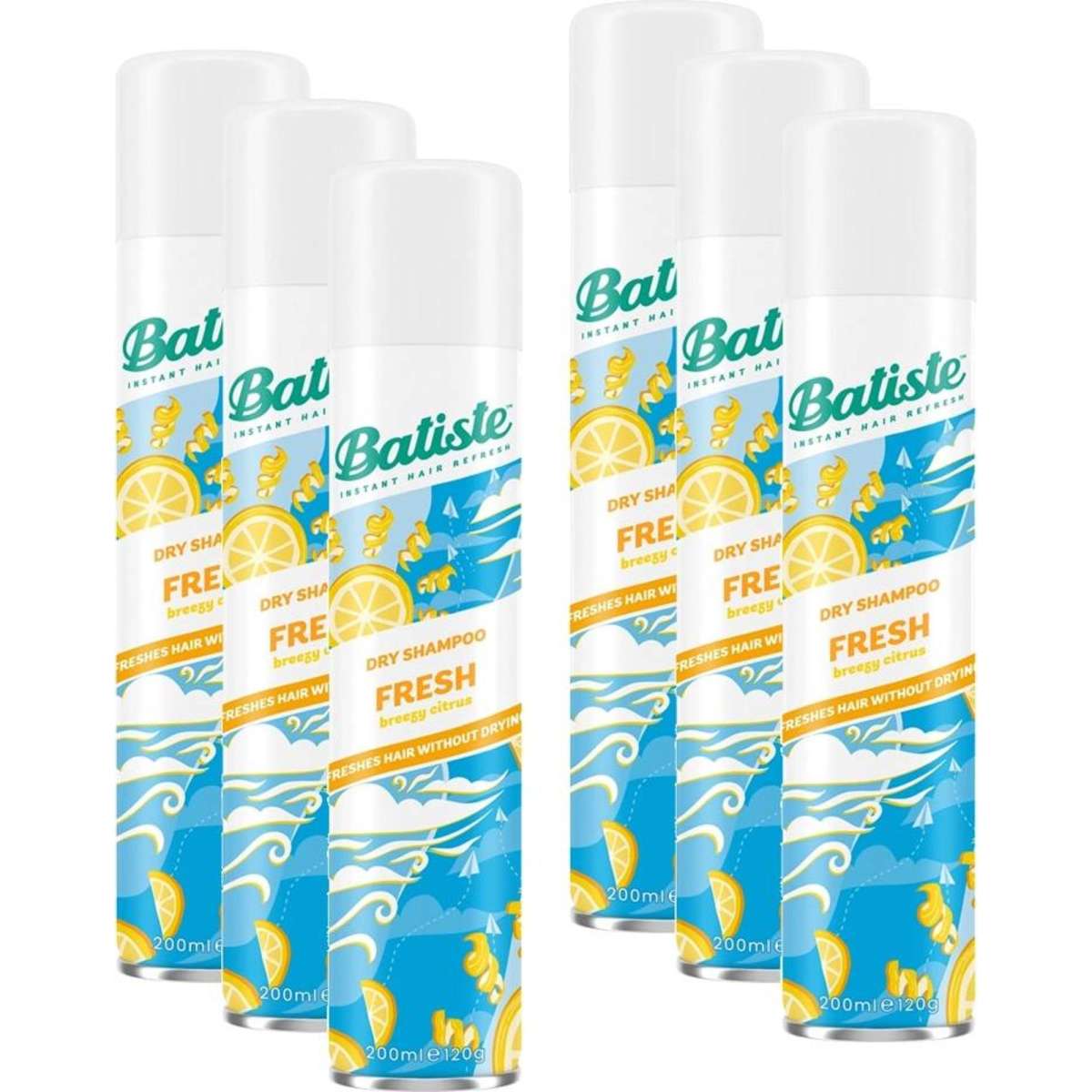 Batiste Fresh Breezy Citrus Dry Shampoo Spray 6pc 200ml Woolworths