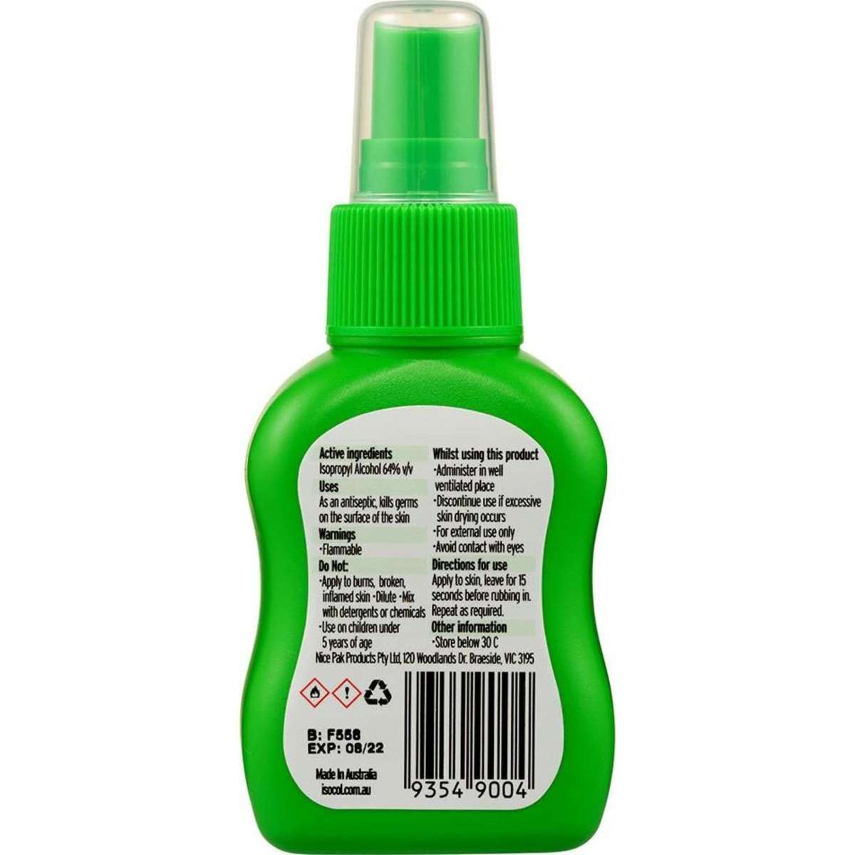 Isocol Multipurpose Antiseptic Rubbing Alcohol Spray 75ml 3PK Woolworths