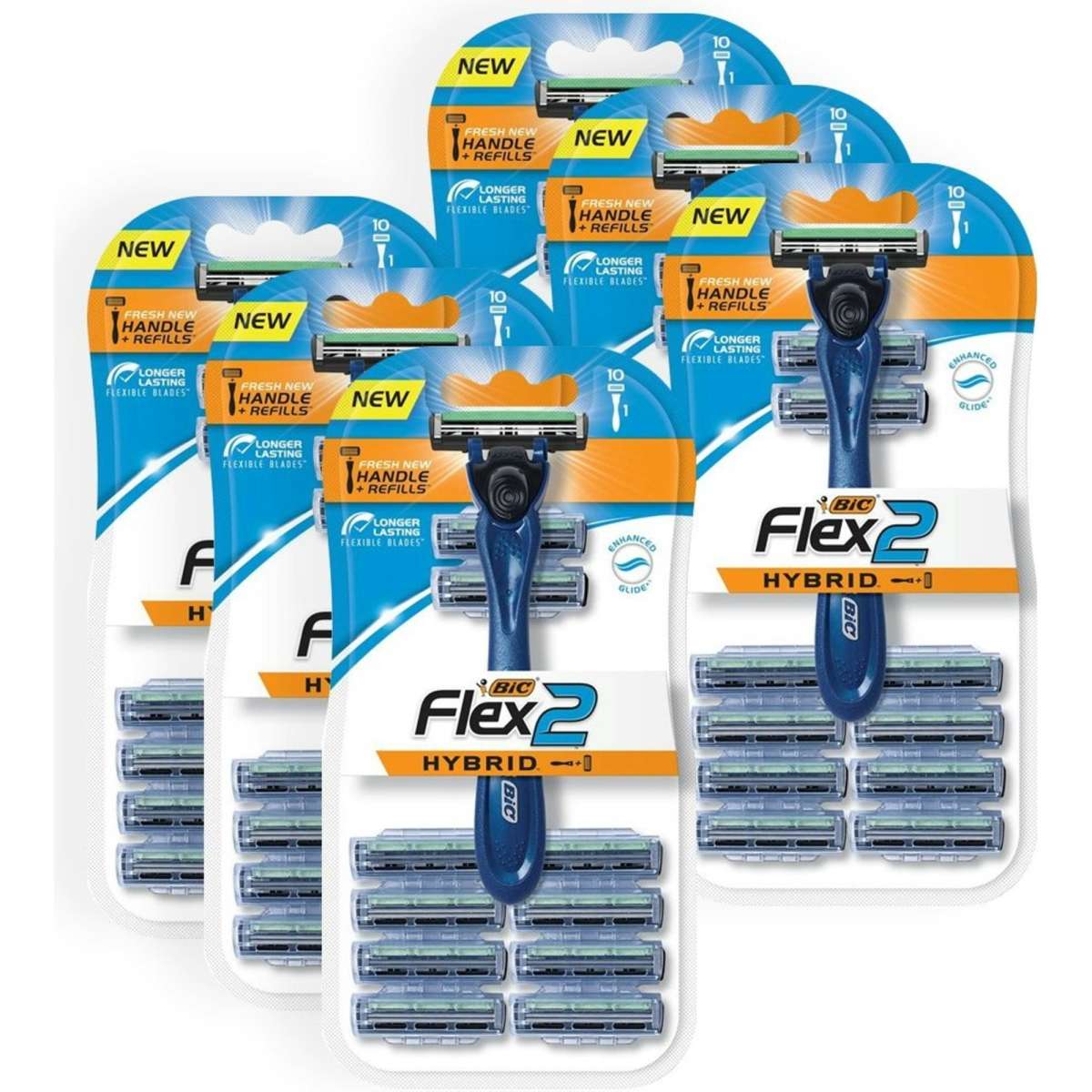 Bic Flex 2 Men's Hybrid Flexible TwinBlade Pivoting Head Shaver 6PK