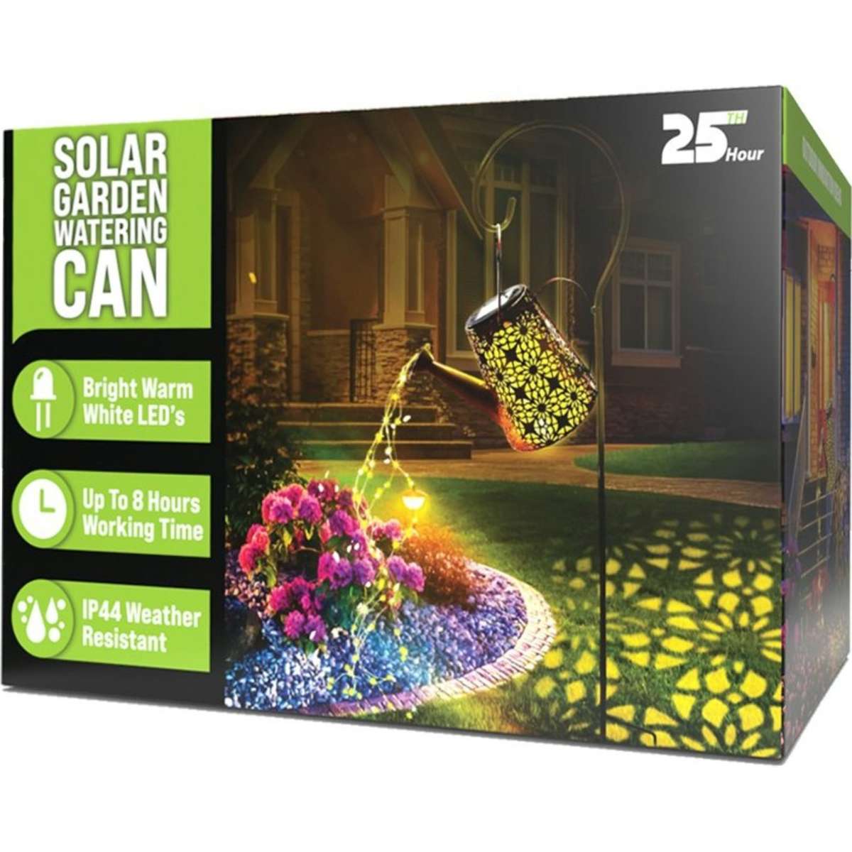 25th Hour Solar Warm White LED Garden Watering Can Ornament Woolworths