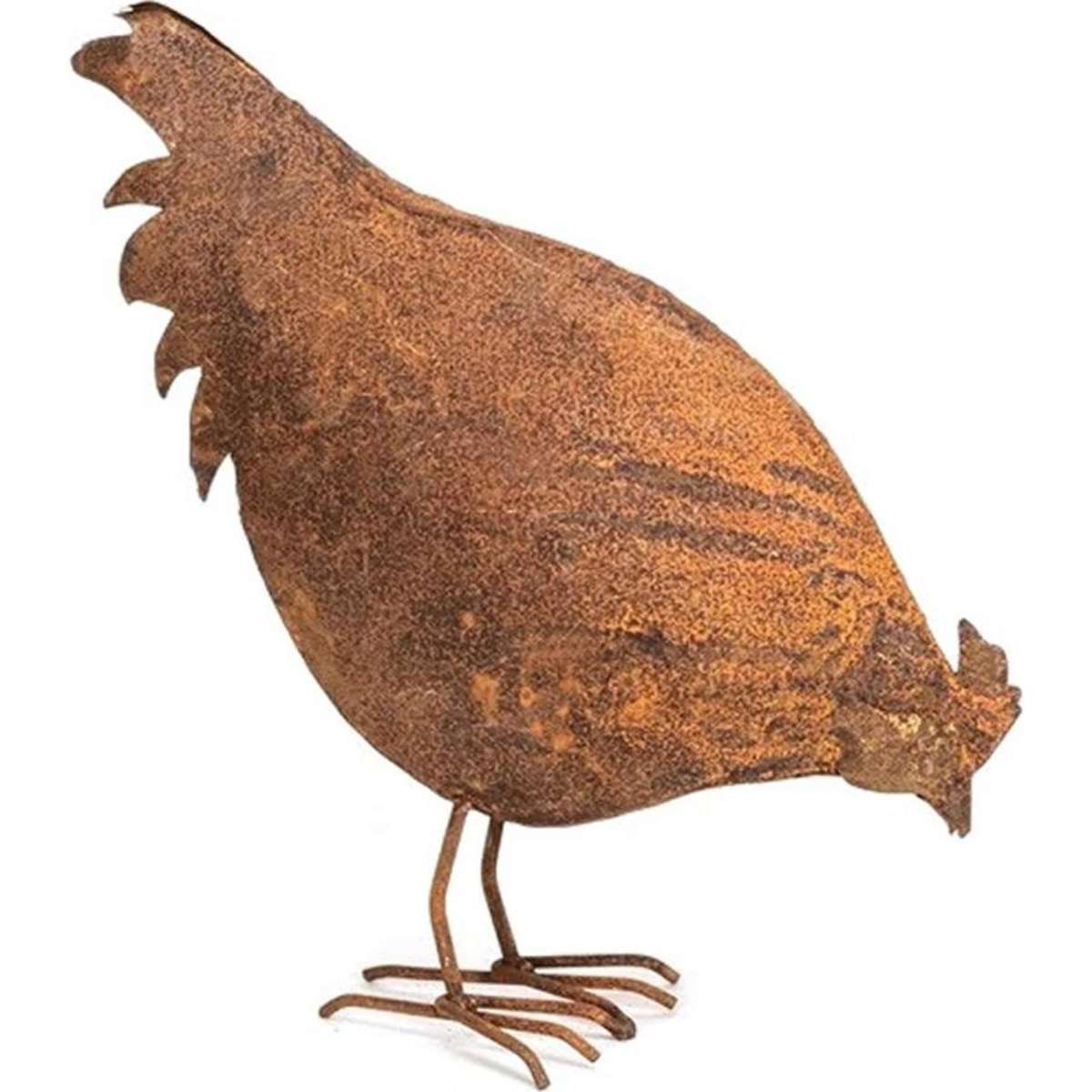 Feeding Chicken Large Rust Garden Ornament 29.5cm | Woolworths