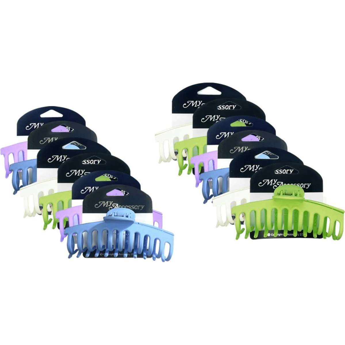 My Accessory Melrose Hair Clip Barrel Shape Brights Assorted 12PK 13cm