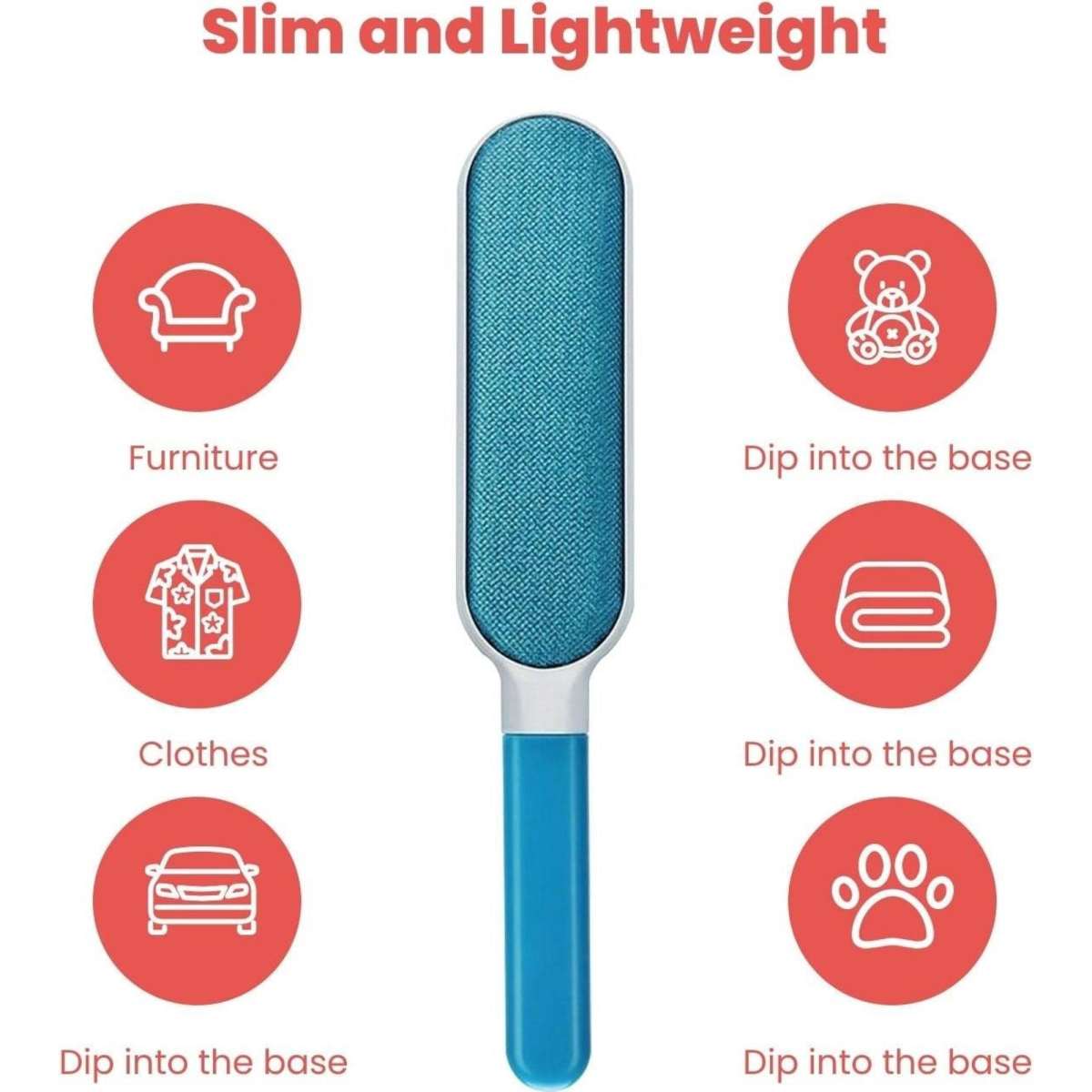 Floofi Pet Hair Remover Brush for Grooming Cats and Dogs with Cover