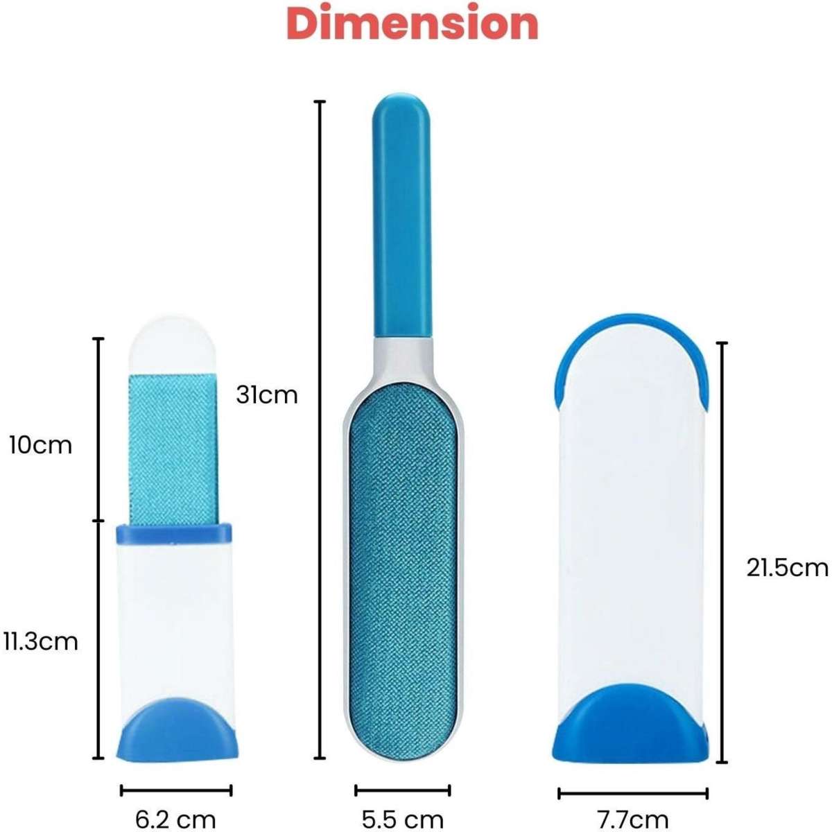 Floofi Pet Hair Remover Brush for Grooming Cats and Dogs with Cover Blue Woolworths