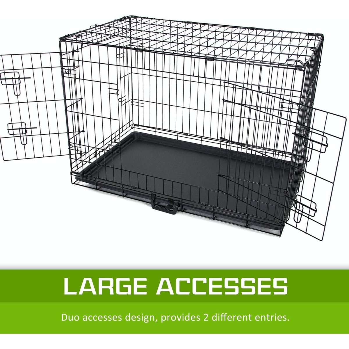 Paw Mate Wire Dog Cage Foldable Crate Kennel 36in with Tray + Pink