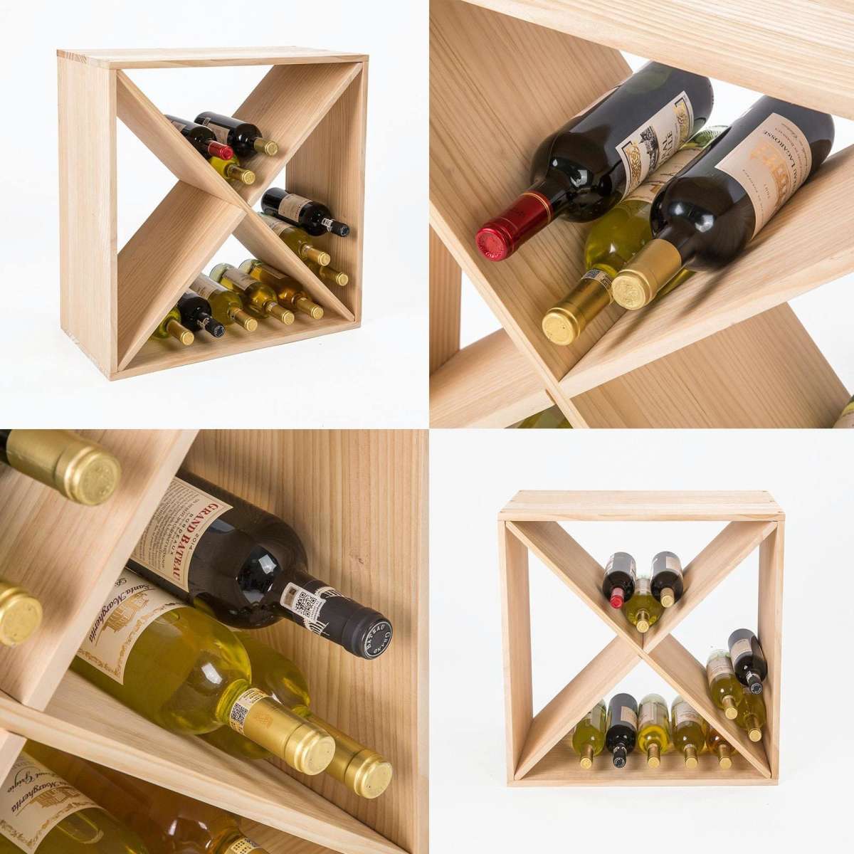 La Bella 24 Bottle Timber Criss Cross Wine Rack Storage Cellar