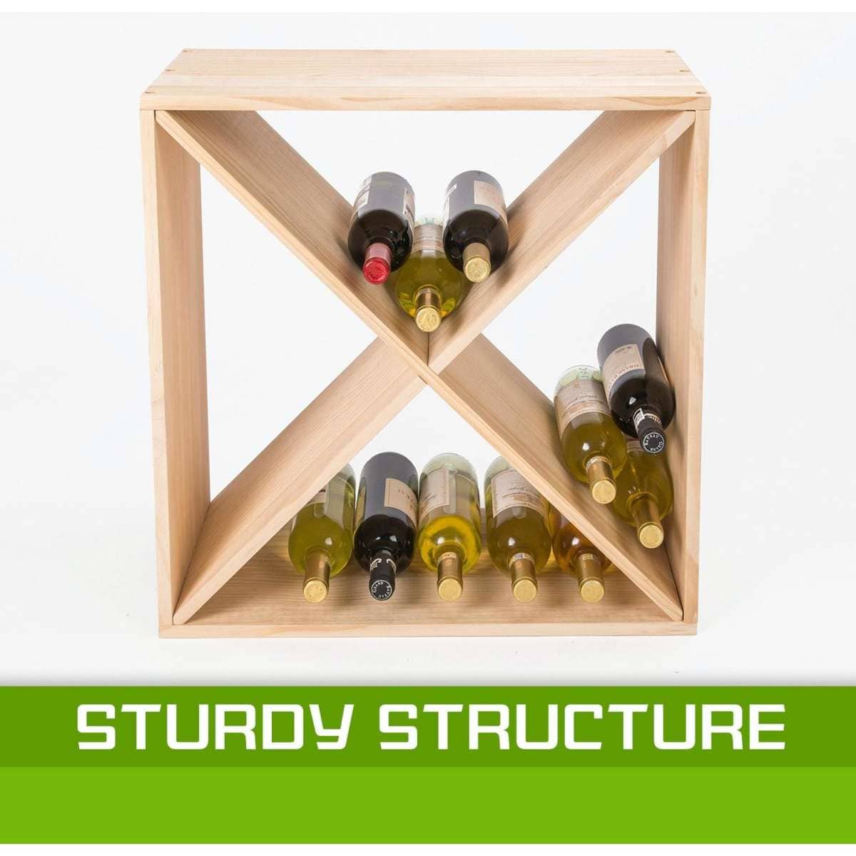 La Bella 24 Bottle Timber Criss Cross Wine Rack Storage Cellar