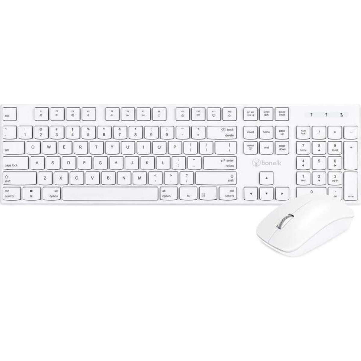 Bon.elk Slim Wireless Keyboard And Mouse Combo White Km-314 