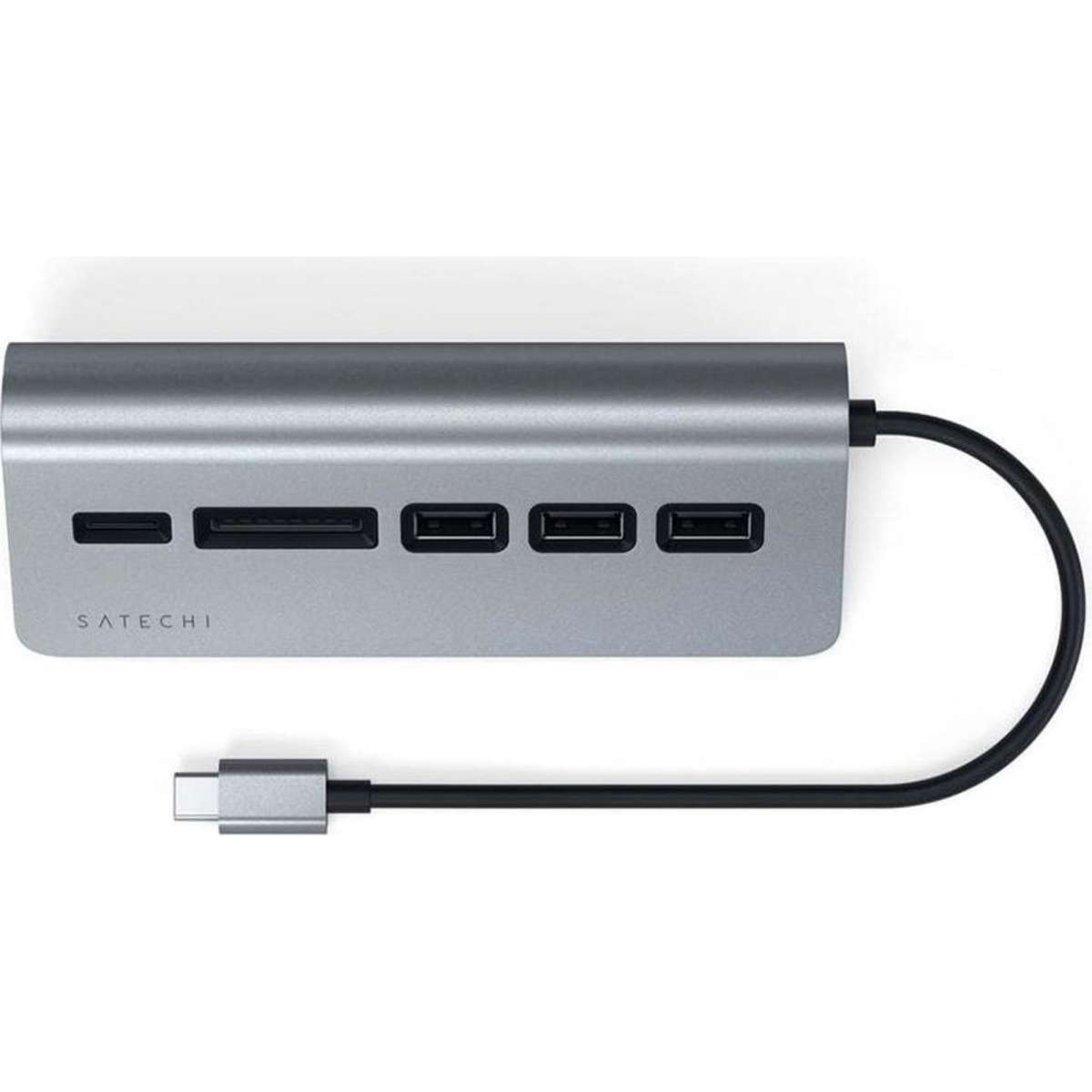 Satechi USBC Aluminium USB Hub & Card Reader Space Grey Woolworths