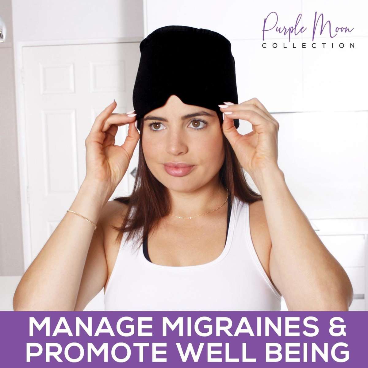 Purple Moon Migraine Relief Cap Headache Ice Pack Gel Infused Wrap