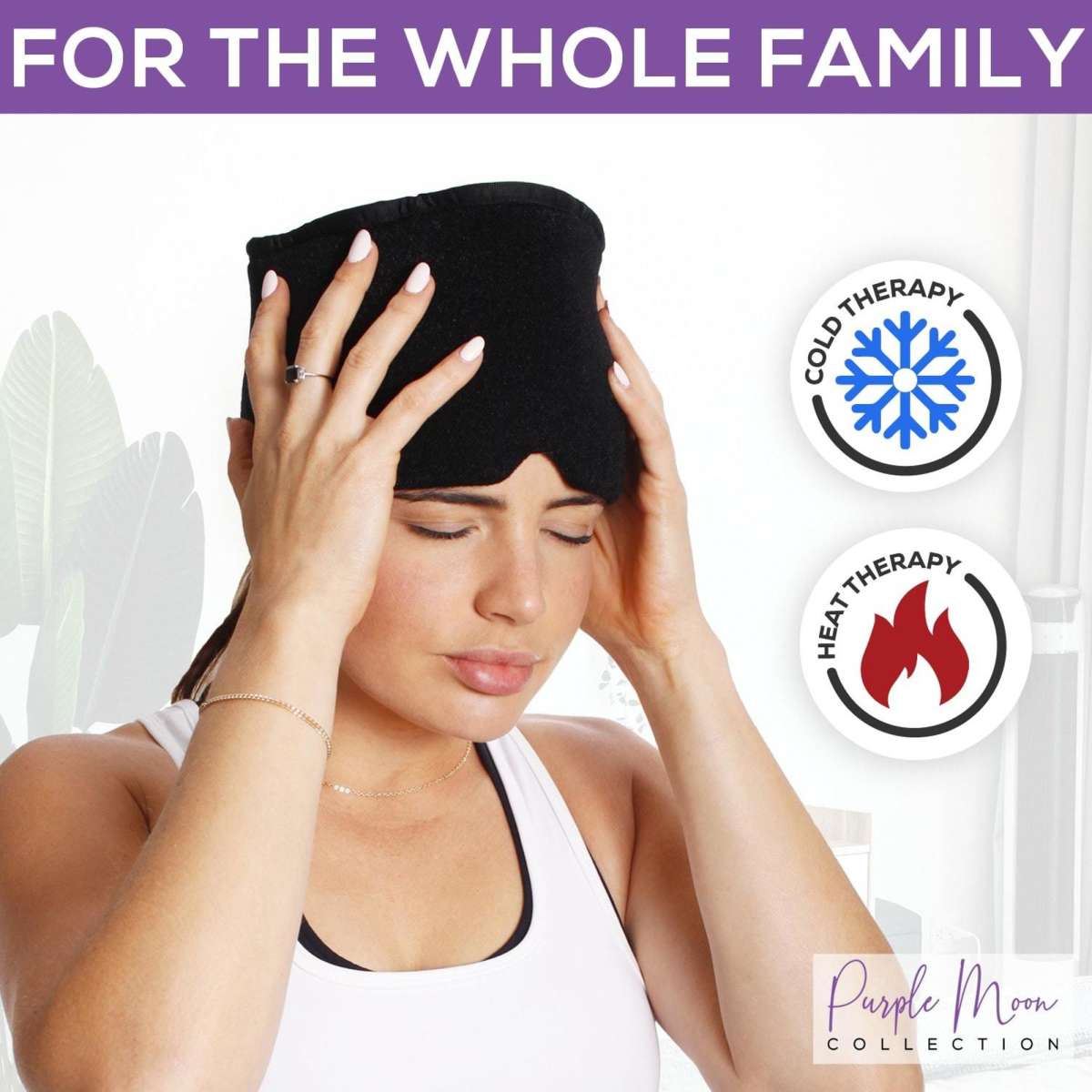 Purple Moon Migraine Relief Cap Headache Ice Pack Gel Infused Wrap Hot or Cold Woolworths