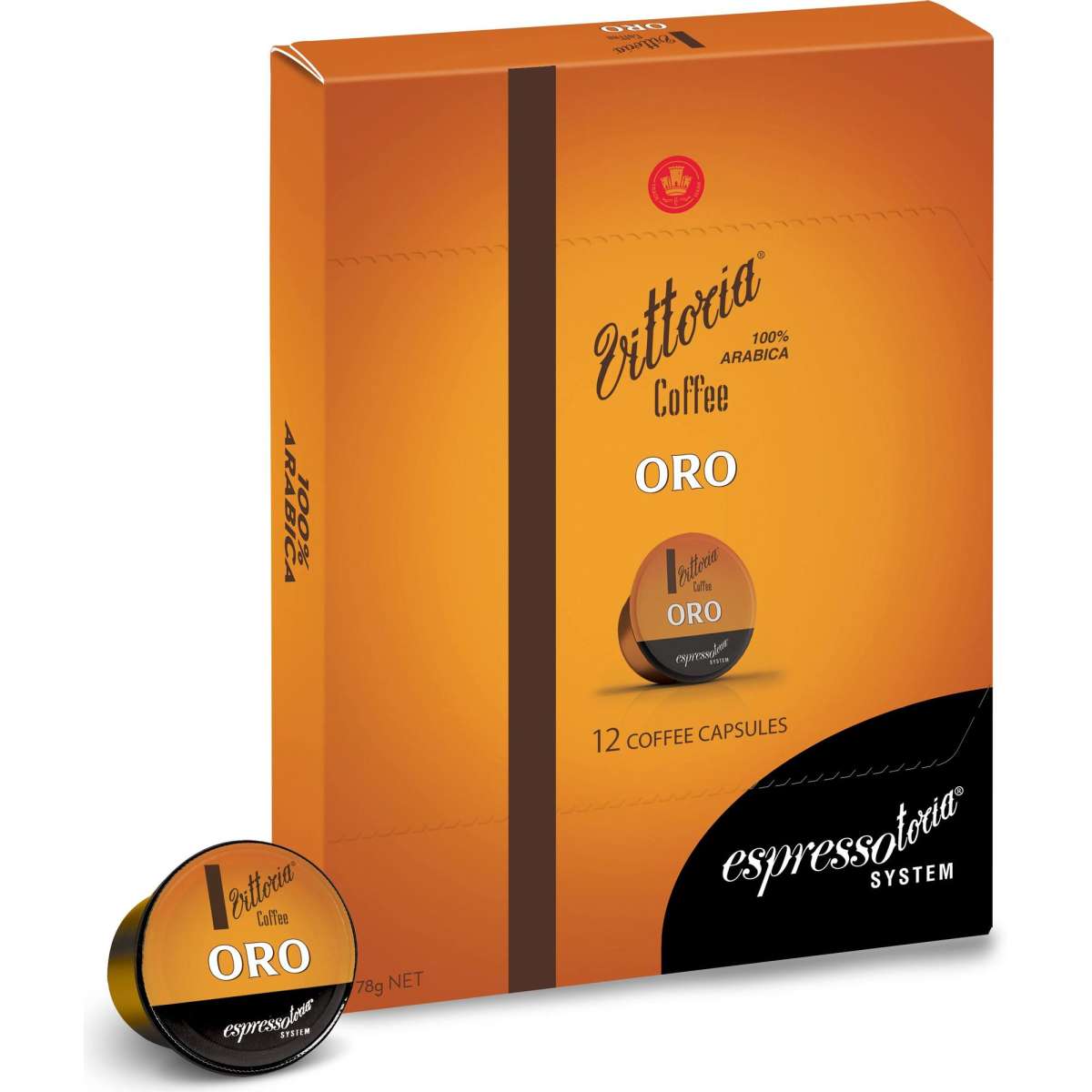 Espressotoria Coffee Machine with 12 Packs of Vittoria Oro Capsules