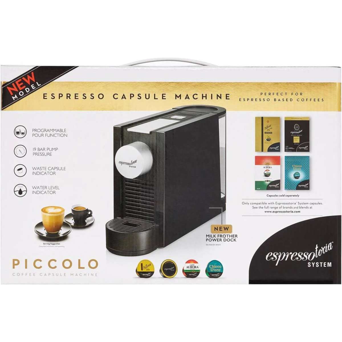 Espressotoria Coffee Machine with 12 Packs of Vittoria Oro Capsules