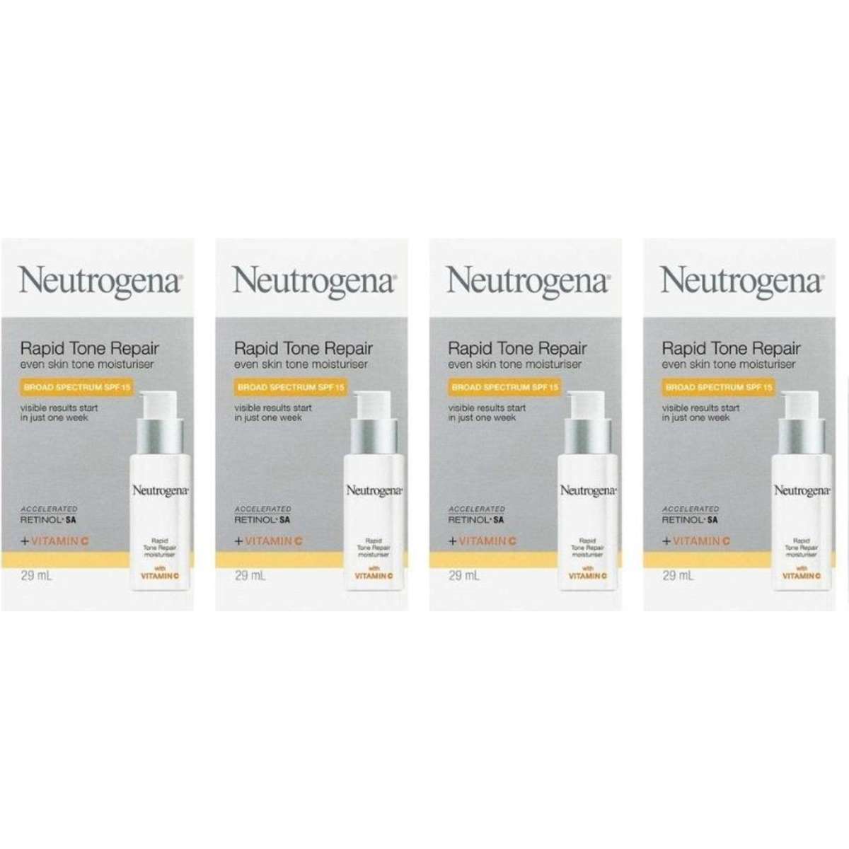 Neutrogena Rapid Tone Repair Moisturiser Vitamin C Spf15 29ml X 4 Woolworths 1244