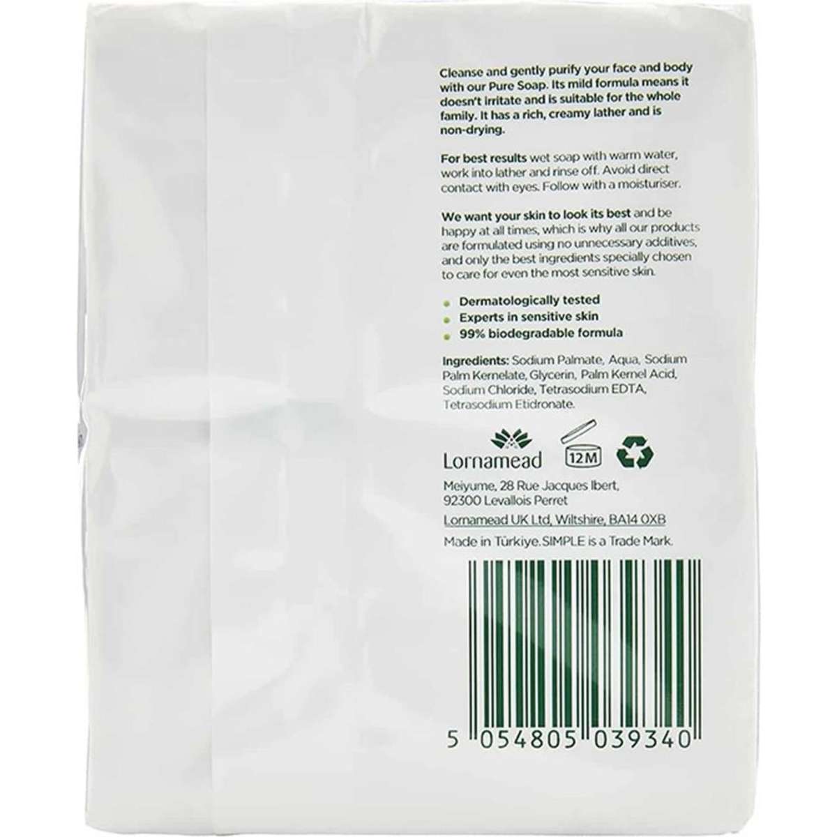 Simple Pure Soap for Sensitive Skin 100g x 16 bars Woolworths