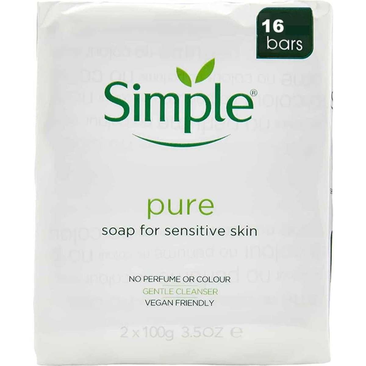 Simple Pure Soap for Sensitive Skin 100g x 16 bars Woolworths
