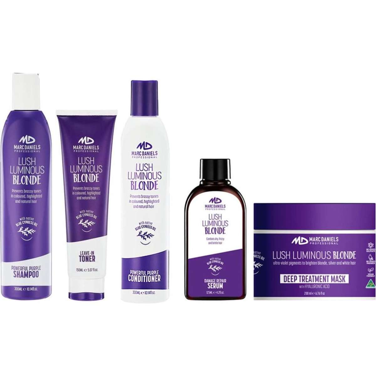 Marc Daniels Ultimate Powerful Purple Blonde Set. Shampoo, Conditoner