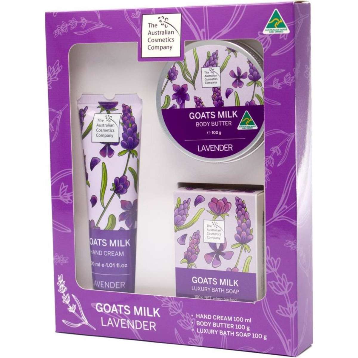 The Australian Cosmetics Company Gift Set Lavender Hand Cream, Soap