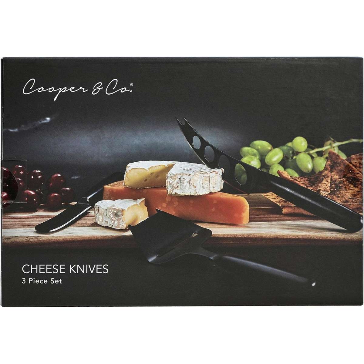 Cooper & Co. Set Of 3 Cheese Knives Black Stainless Steel Woolworths