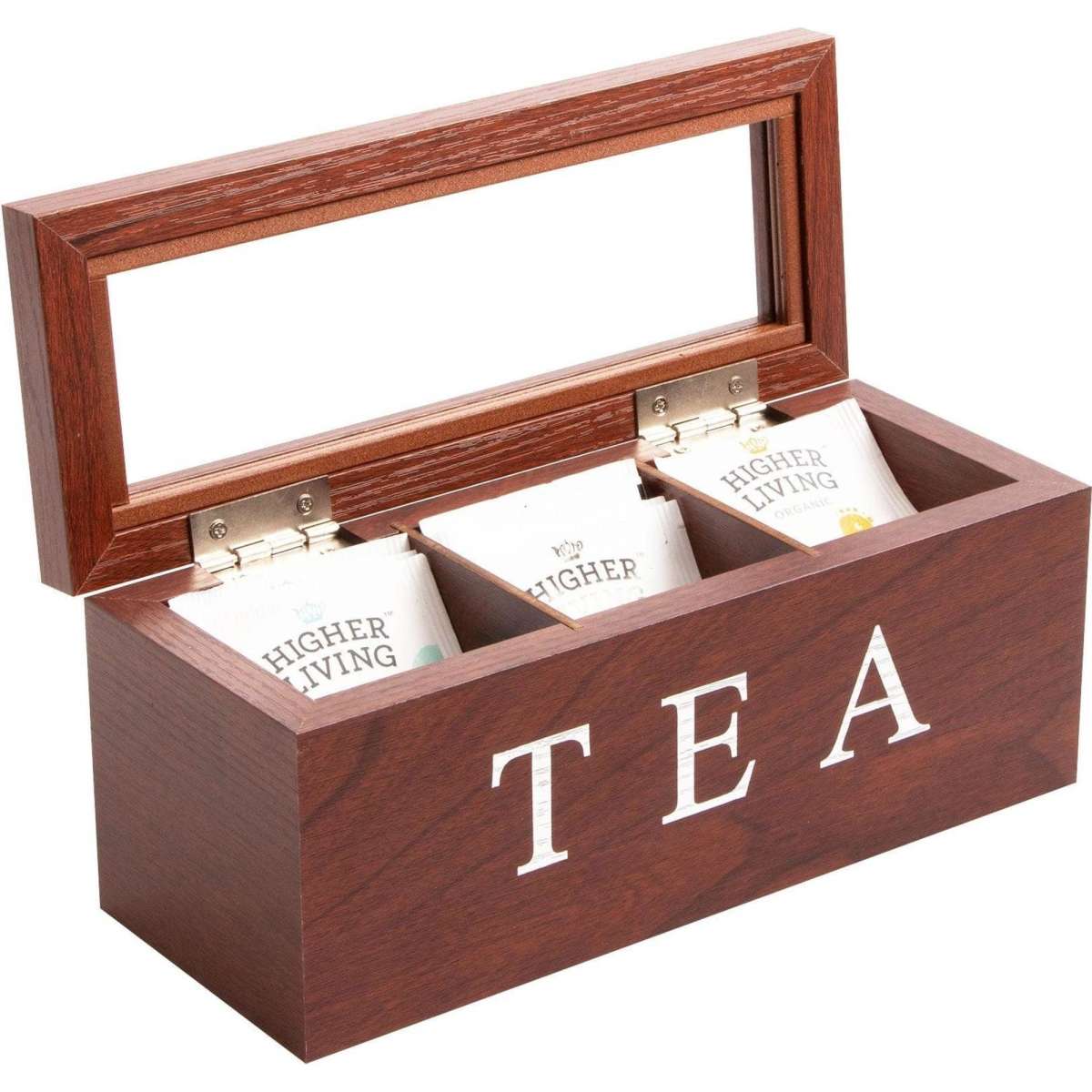 Cooper & Co. Wood Tea Box 3 Compart Brown Woolworths