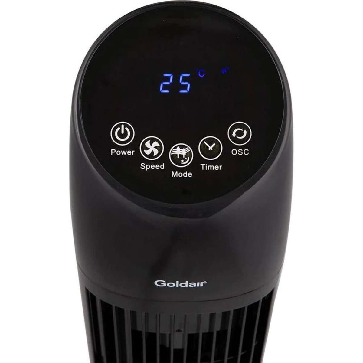 Goldair Digital Tower Oscillating Smart Fan w/ Wifi Black 84cm 45W
