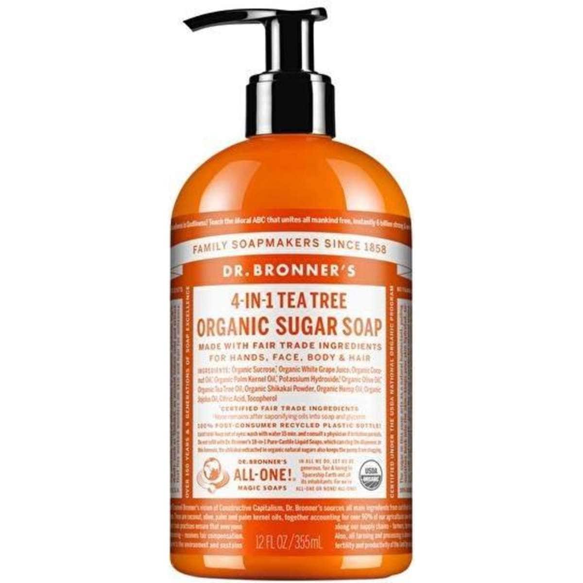 Dr. Bronner's Organic Sugar Soap 4in1 Tea Tree (Pump) 355ml Woolworths