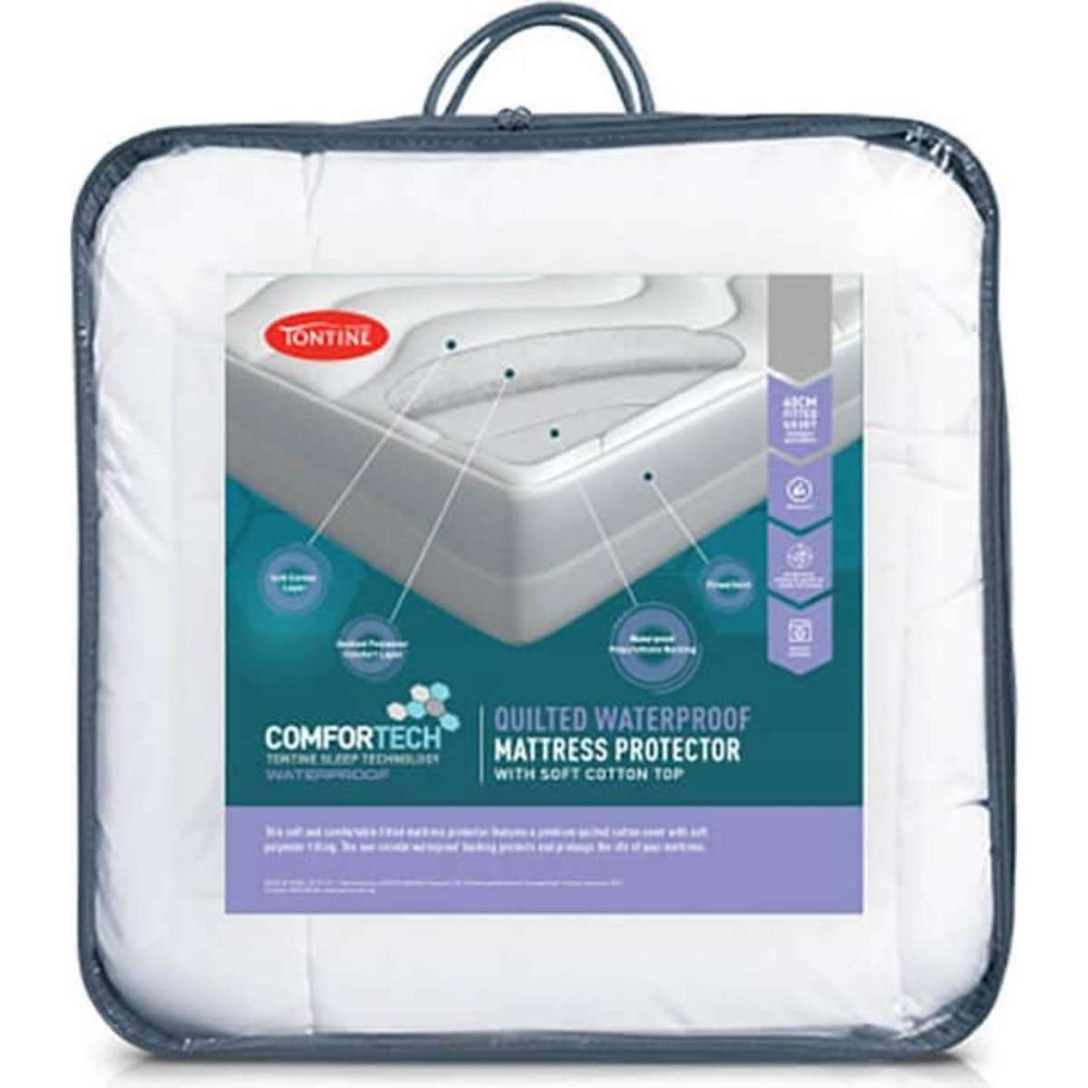 Tontine Comfortech Quilted Waterproof Mattress Protector Double Tontine Comfortech Quilted Waterproof Mattress Protector Double