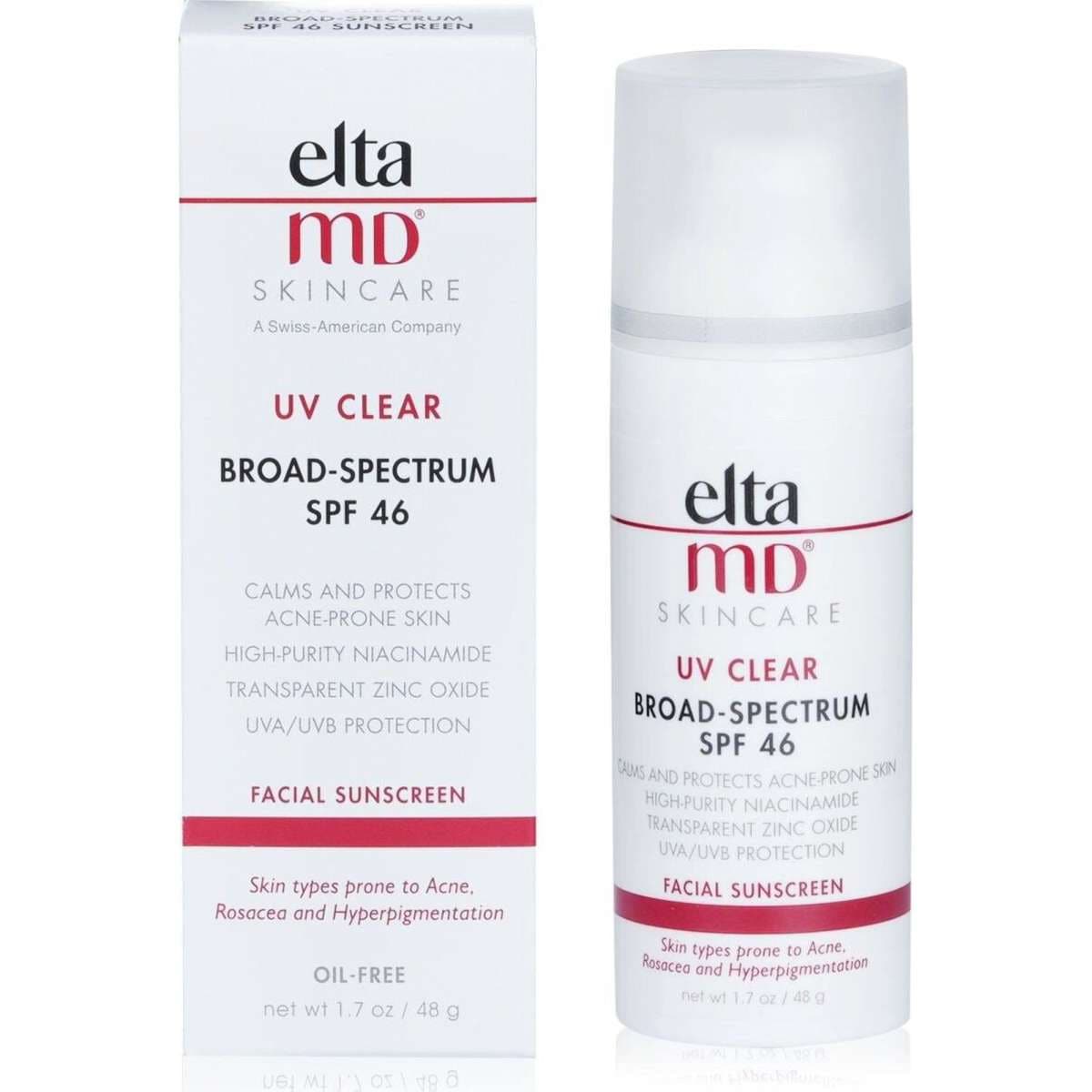 EltaMD UV Clear Facial Sunscreen SPF 46 For Skin Types Prone To Acne