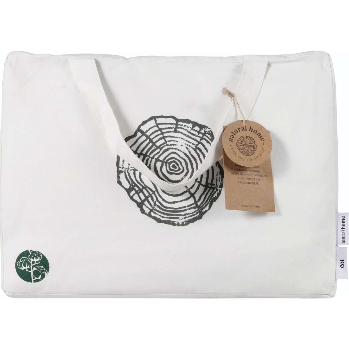 Natural Home Organic Cotton Quilted Mattress Protector White Cot