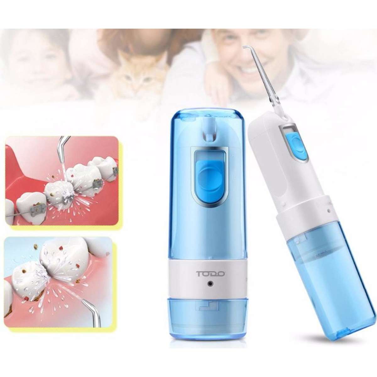 TODO Rechargeable Water Dental Jet Pick Flosser 90 Psi 1500Mah Travel