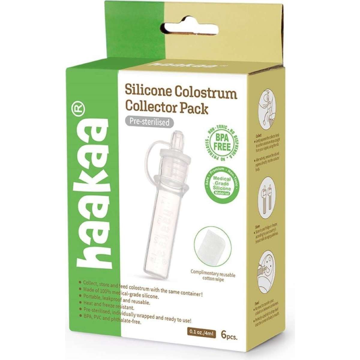 Haakaa Silicone Colostrum Collector Set Presterilised 6pack Woolworths