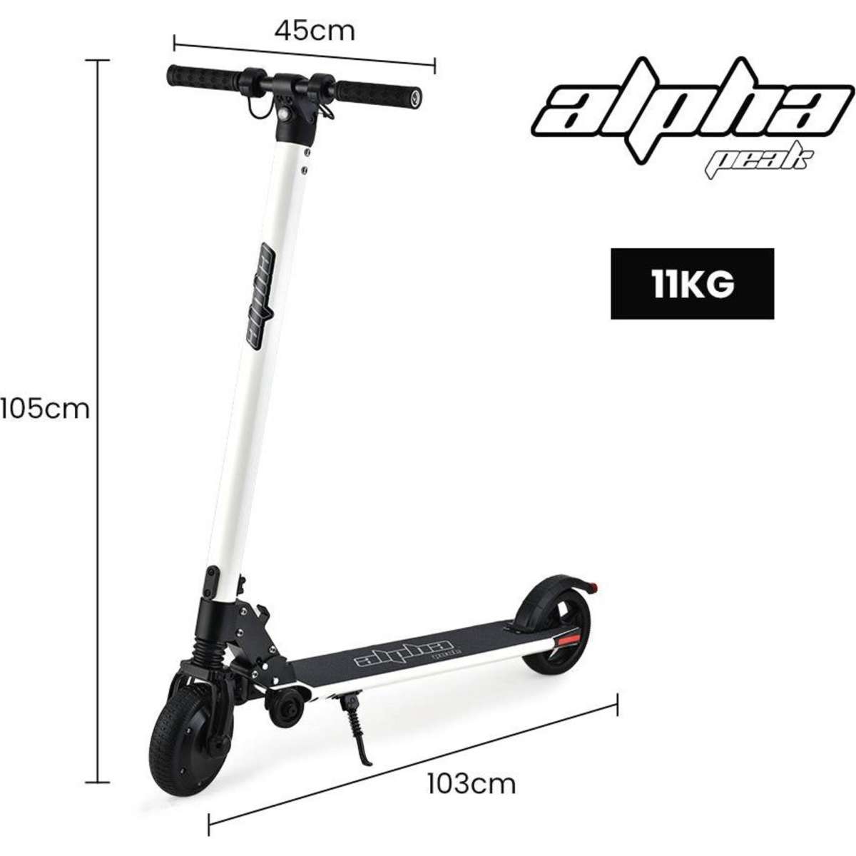 Alpha Peak 300w 10ah Electric Scooter Suspension For Adults Or Teens White Woolworths