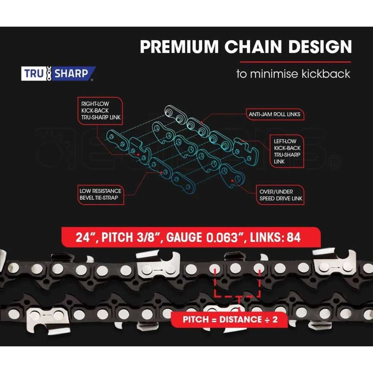 BaumrAG Petrol Commercial Chainsaw 24 Inch Bar EStart Chain Saw Top
