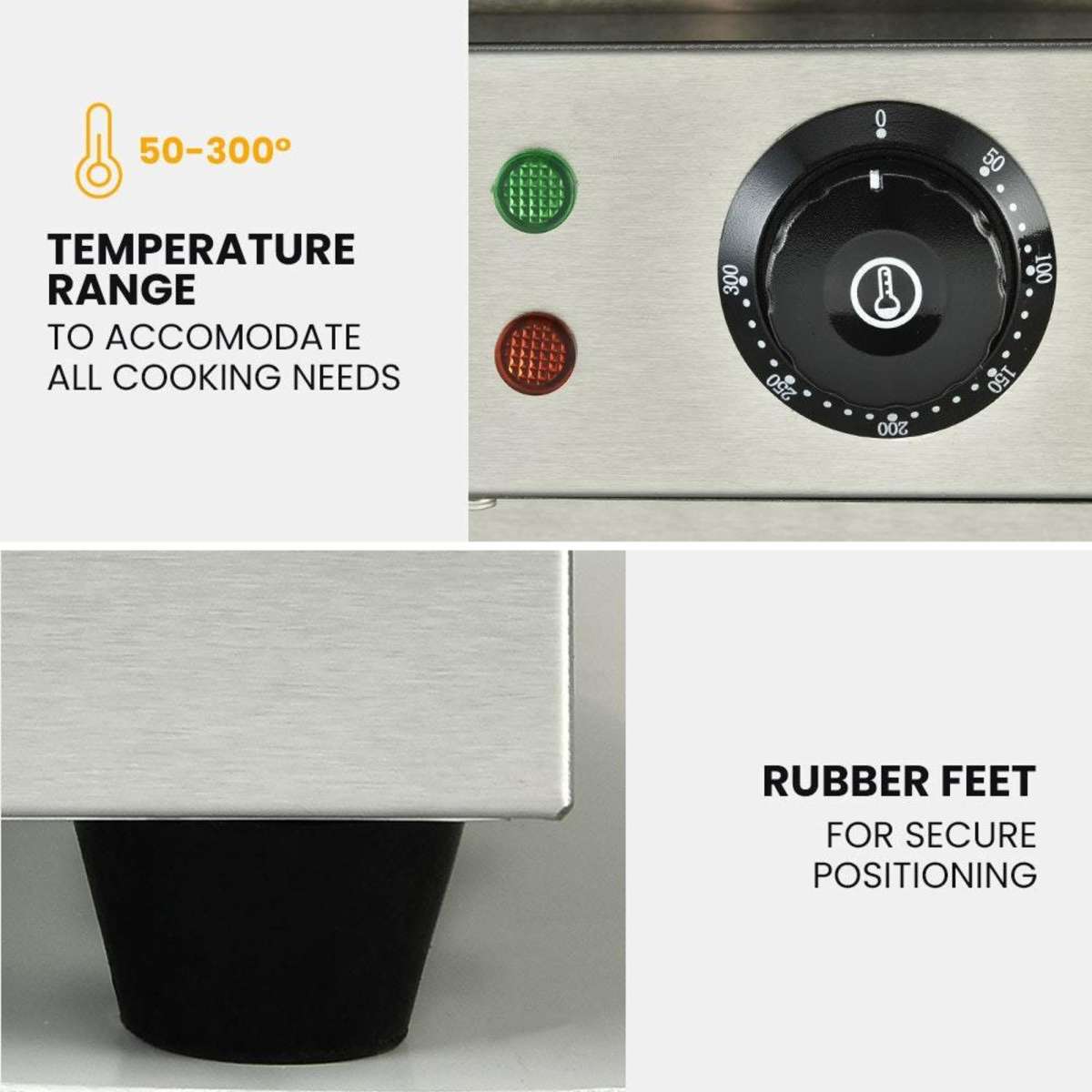 Thermomate Commercial Electric Griddle Extra Large 73x40cm 2 x 10A