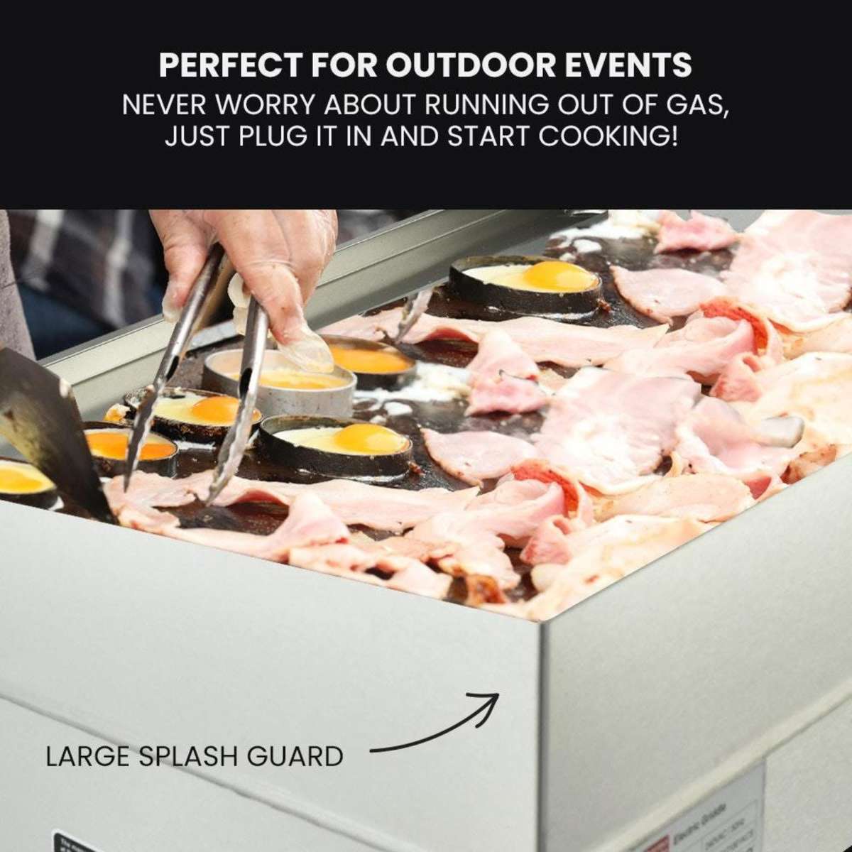 Thermomate Commercial Electric Griddle Extra Large 73x40cm 2 x 10A