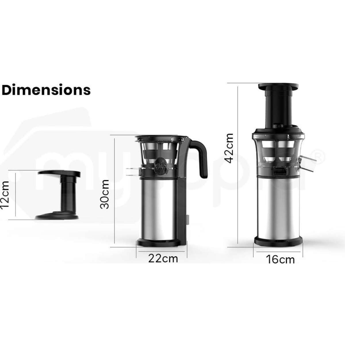 Eurochef Cold Press Slow Juicer with Sorbet function, Whole Fruit Chute