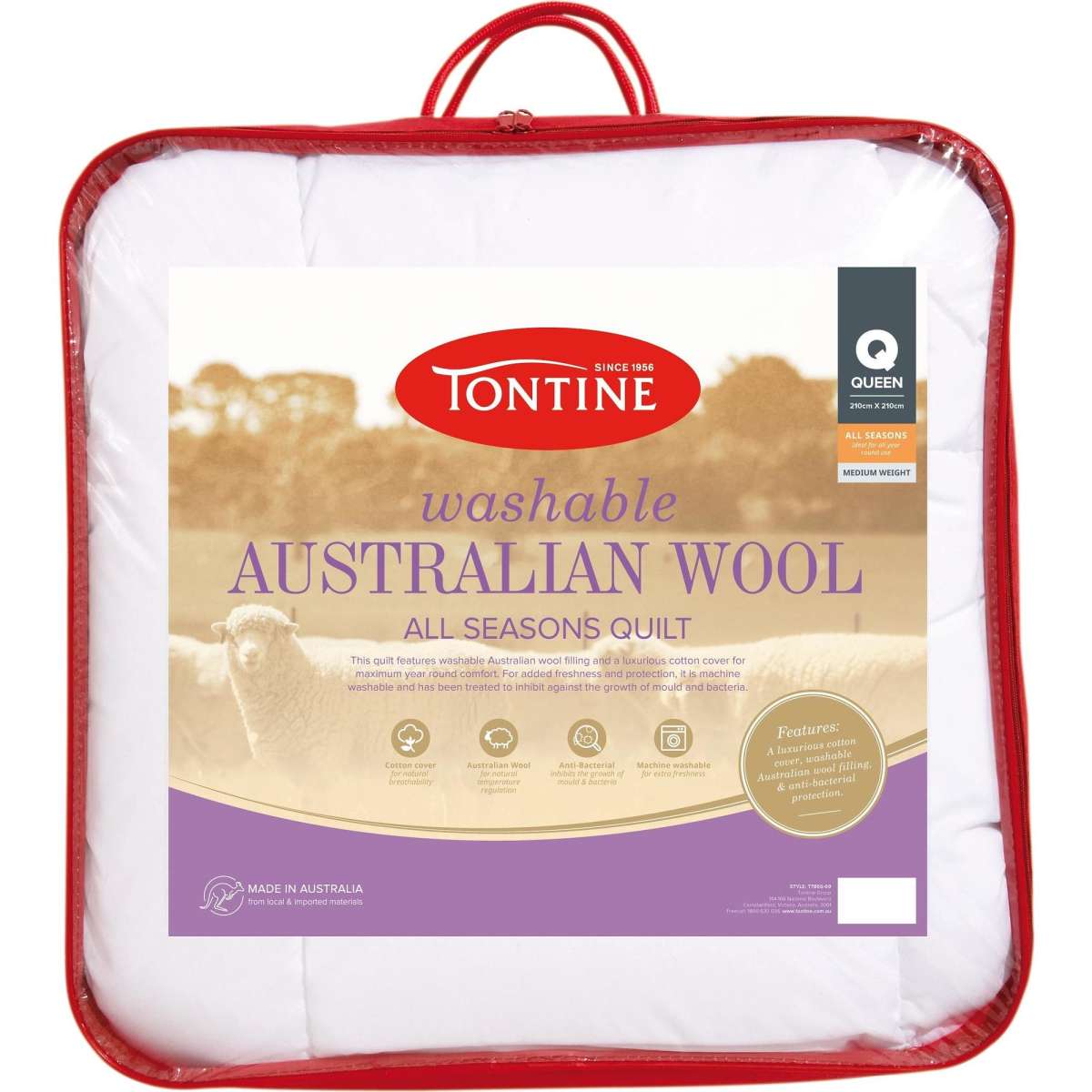 Tontine Washable Australian Wool Quilt All Seasons Single Woolworths