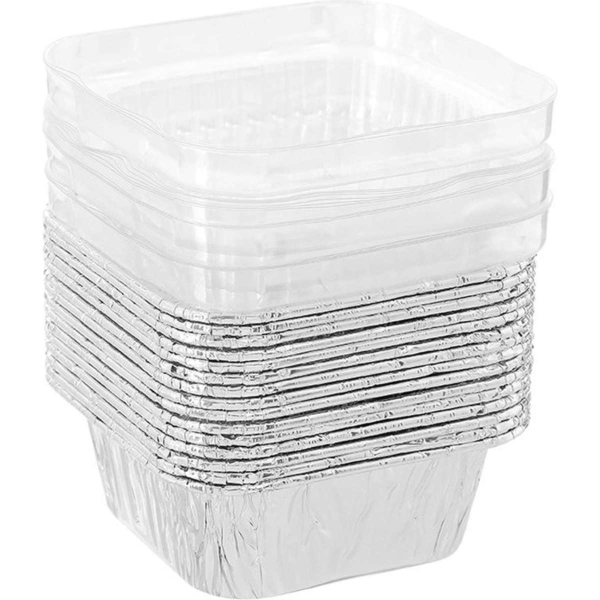 Lemon And Lime Square Foil Baking Cup w/Lid 60pc 7.5cm Woolworths