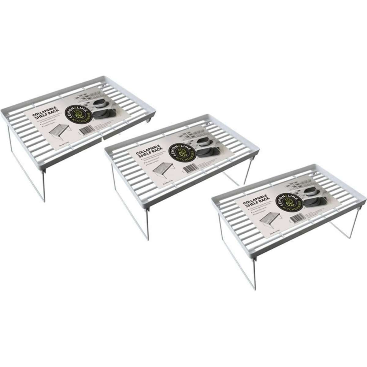 Lemon And Lime Collapsible Kitchen Shelf Rack 39x24x18cm 3PK Woolworths