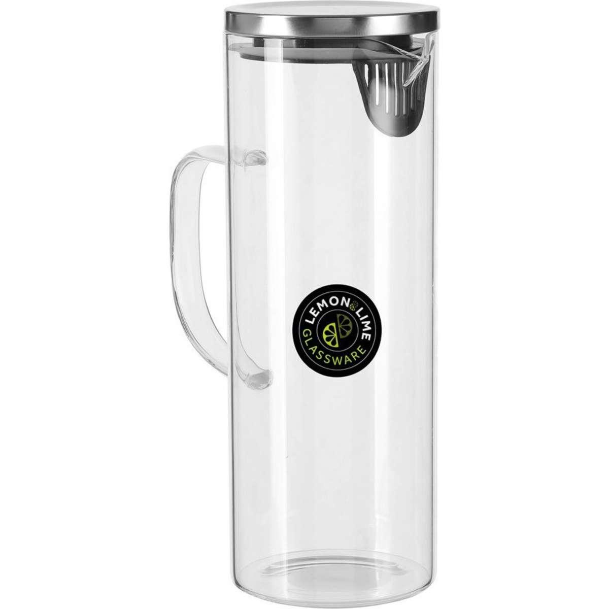 Lemon And Lime Glass Water Jug W Stainless Lid 2pk 1 8l Woolworths