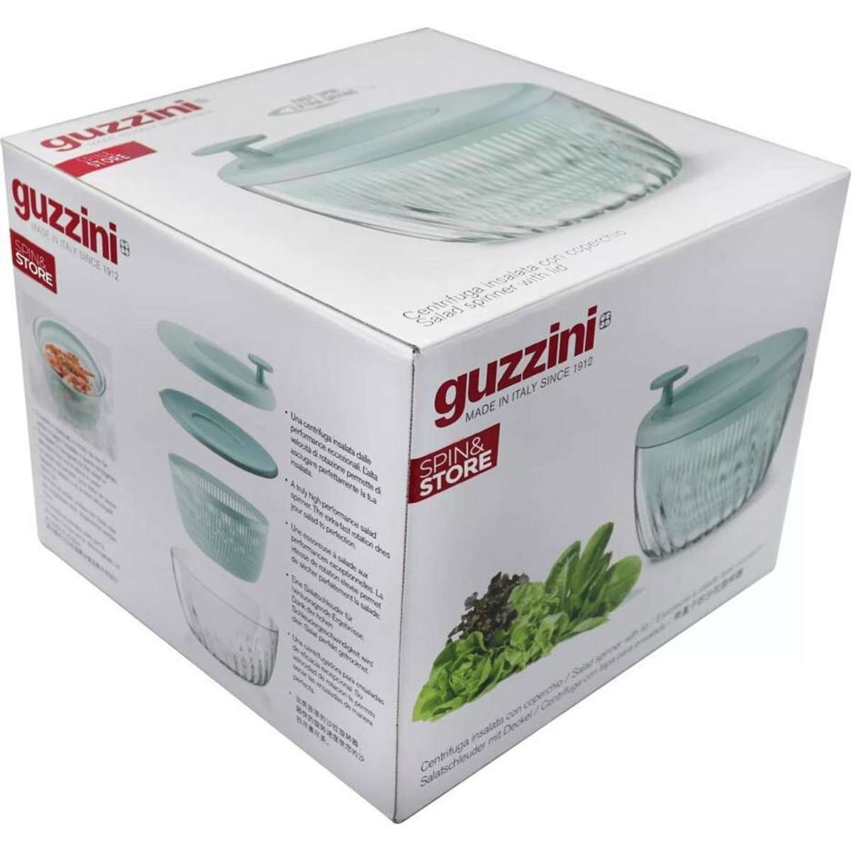 Guzzini Salad Spinner Vegetable Dryer w/ Lid Light Blue 26x19cm