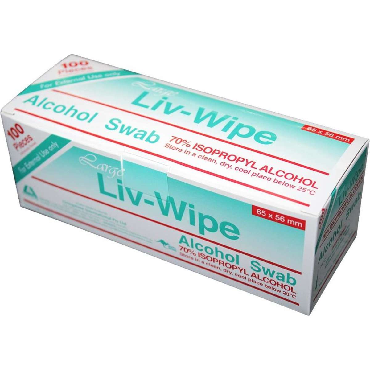 LivWipe Alcohol Wipes Prep Pad Antibacterial 100 Box x24 Woolworths
