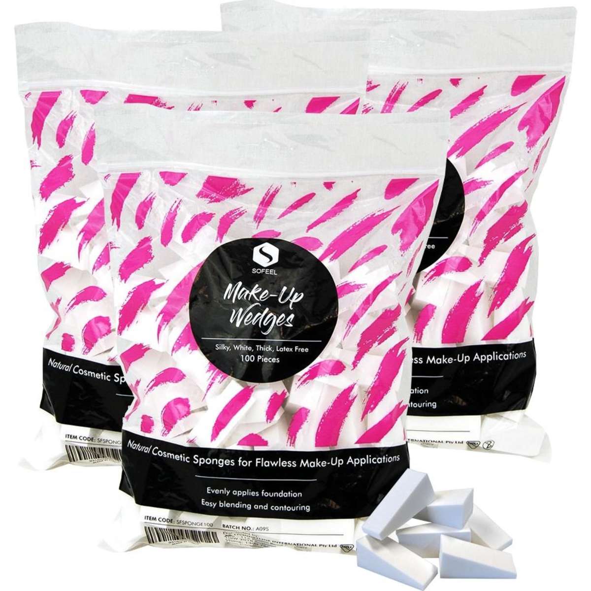 Sofeel Natural Makeup Sponges Blender 100 Pack x3 Woolworths