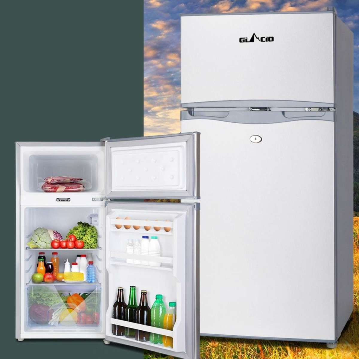 Glacio 100L Portable Fridge Freezer Bar Upright 12V/24V/240V Camping Caravan Woolworths
