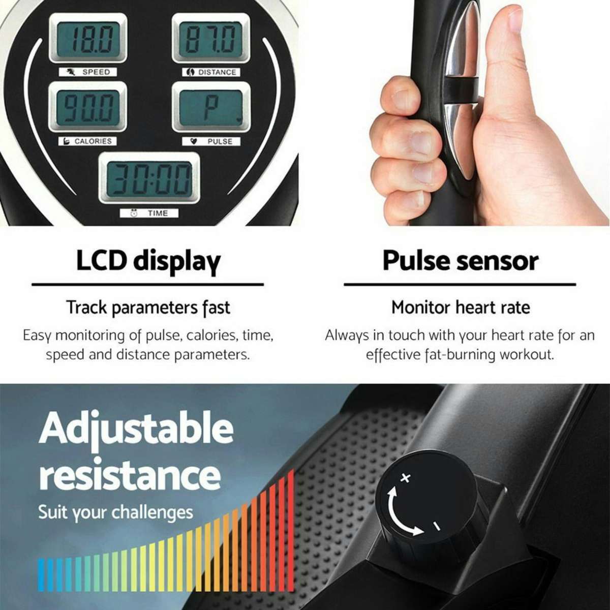 Everfit Exercise Bike 6 in 1 Elliptical Cross Trainer Home Gym Indoor