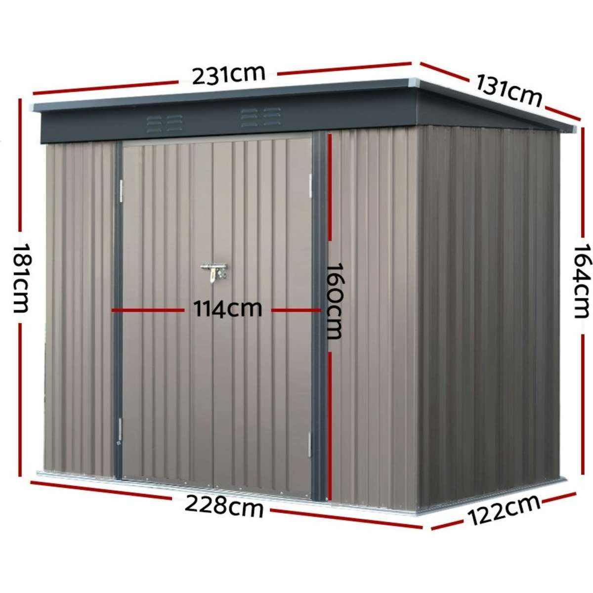 Giantz Garden Shed 2.31x1.31M Sheds Outdoor Storage Tool Metal Workshop ...