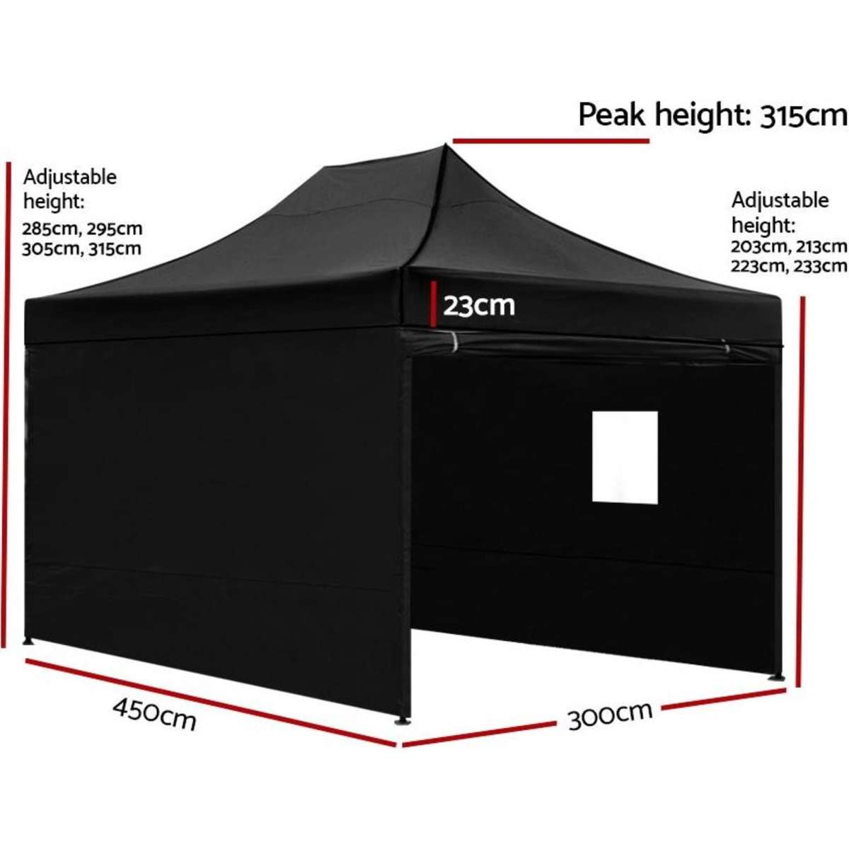 Instahut Gazebo Pop Up Marquee 3x4.5 Tent Gazebos Woolworths